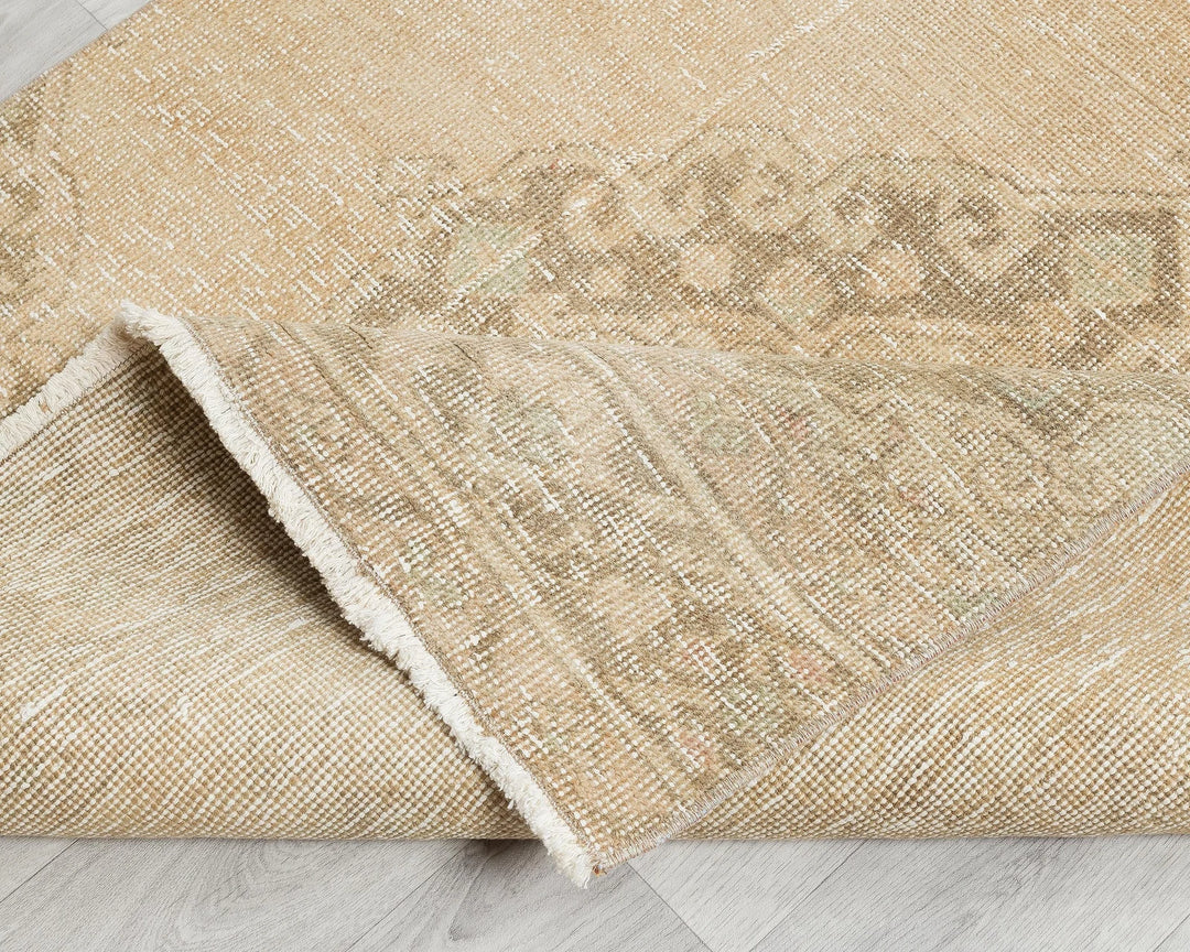 Multicolor Turkish Oushak Rug 3' 3" x 12' 8" Hand-Knotted field