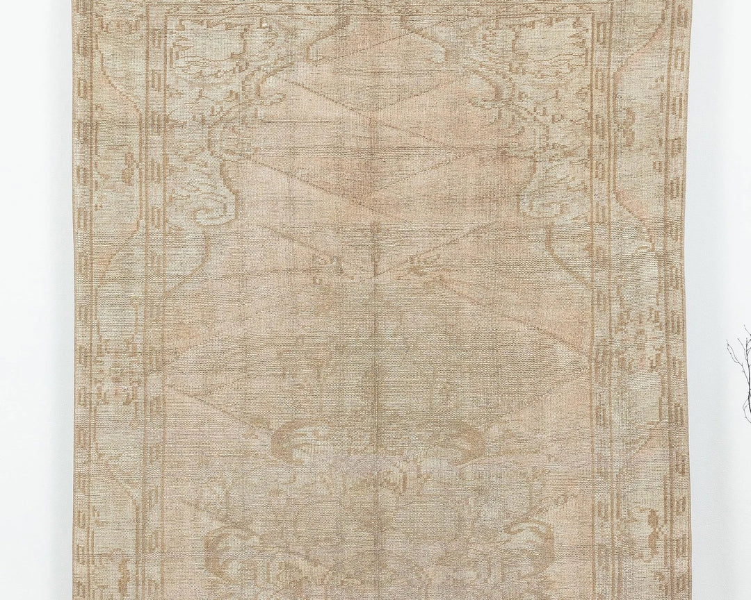 Brown Turkish Oushak Rug 5' 1" x 9' 8" Hand-Knotted | No. VR59065