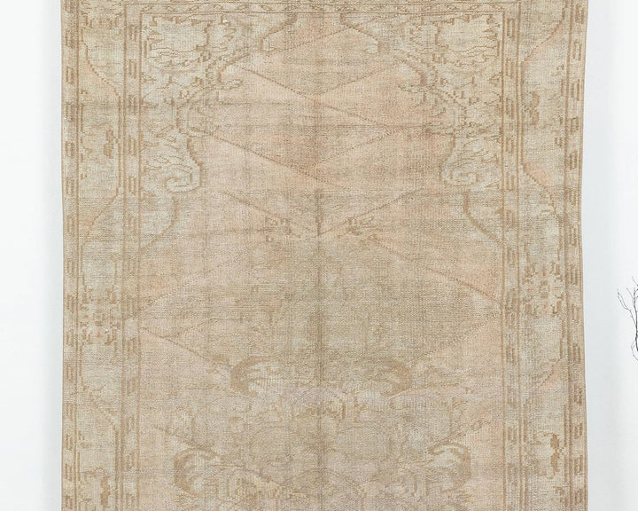 Brown Turkish Oushak Rug 5' 1" x 9' 8" Hand-Knotted | No. VR59065