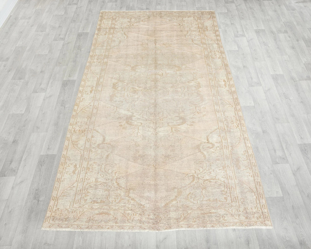 Brown Turkish Oushak Rug 5' 1" x 9' 8" Hand-Knotted | No. VR59065
