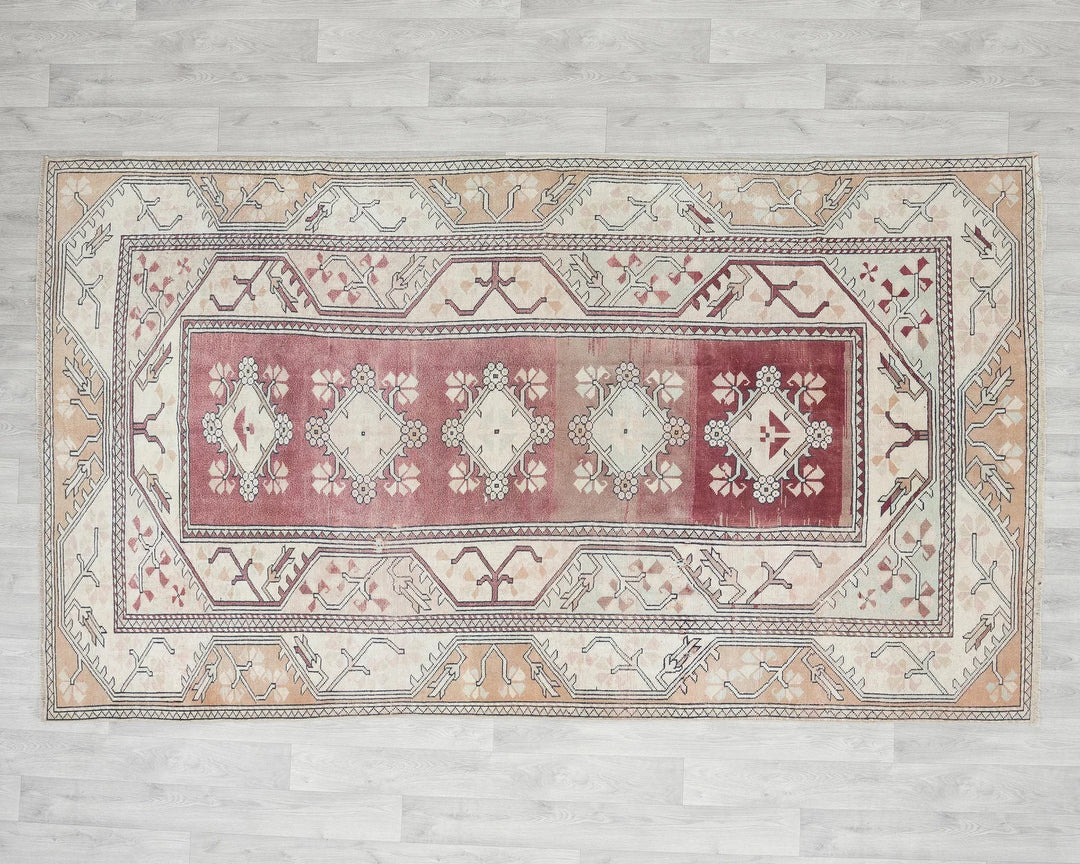 Beige Turkish Oushak Rug 5' x 8' 6" Hand-Knotted | No. VR59164