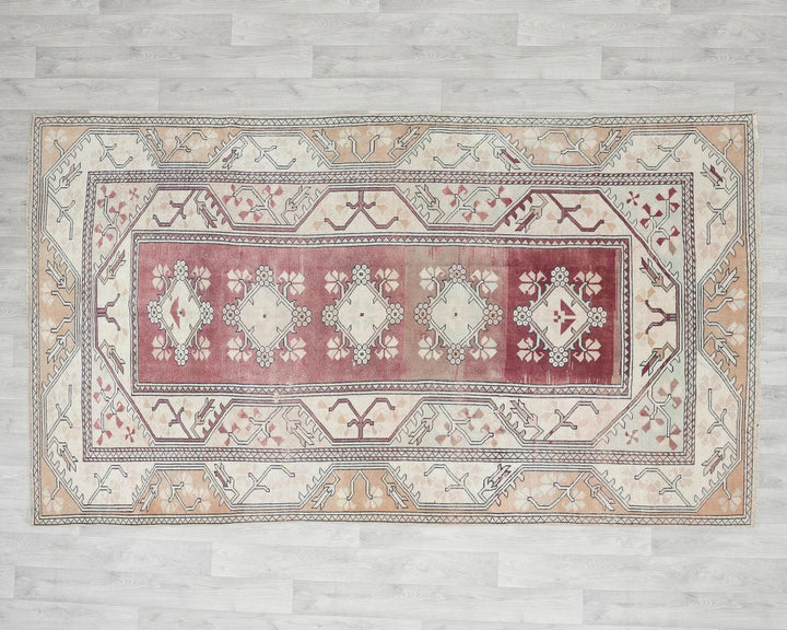 Beige Turkish Oushak Rug 5' x 8' 6" Hand-Knotted | No. VR59164