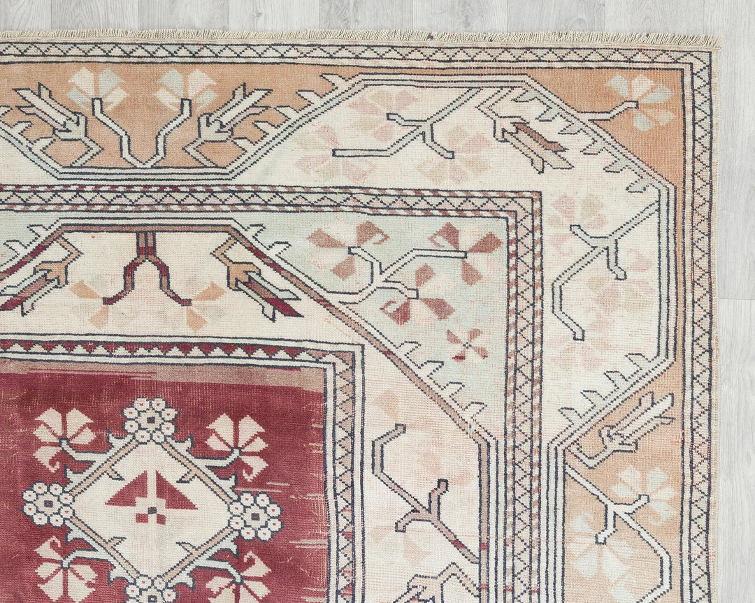 Beige Turkish Oushak Rug 5' x 8' 6" Hand-Knotted | No. VR59164