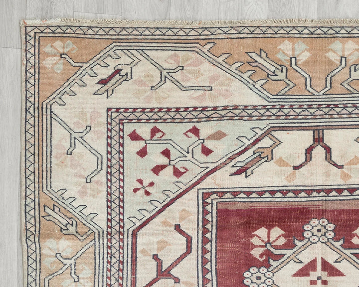 Beige Turkish Oushak Rug 5' x 8' 6" Hand-Knotted | No. VR59164