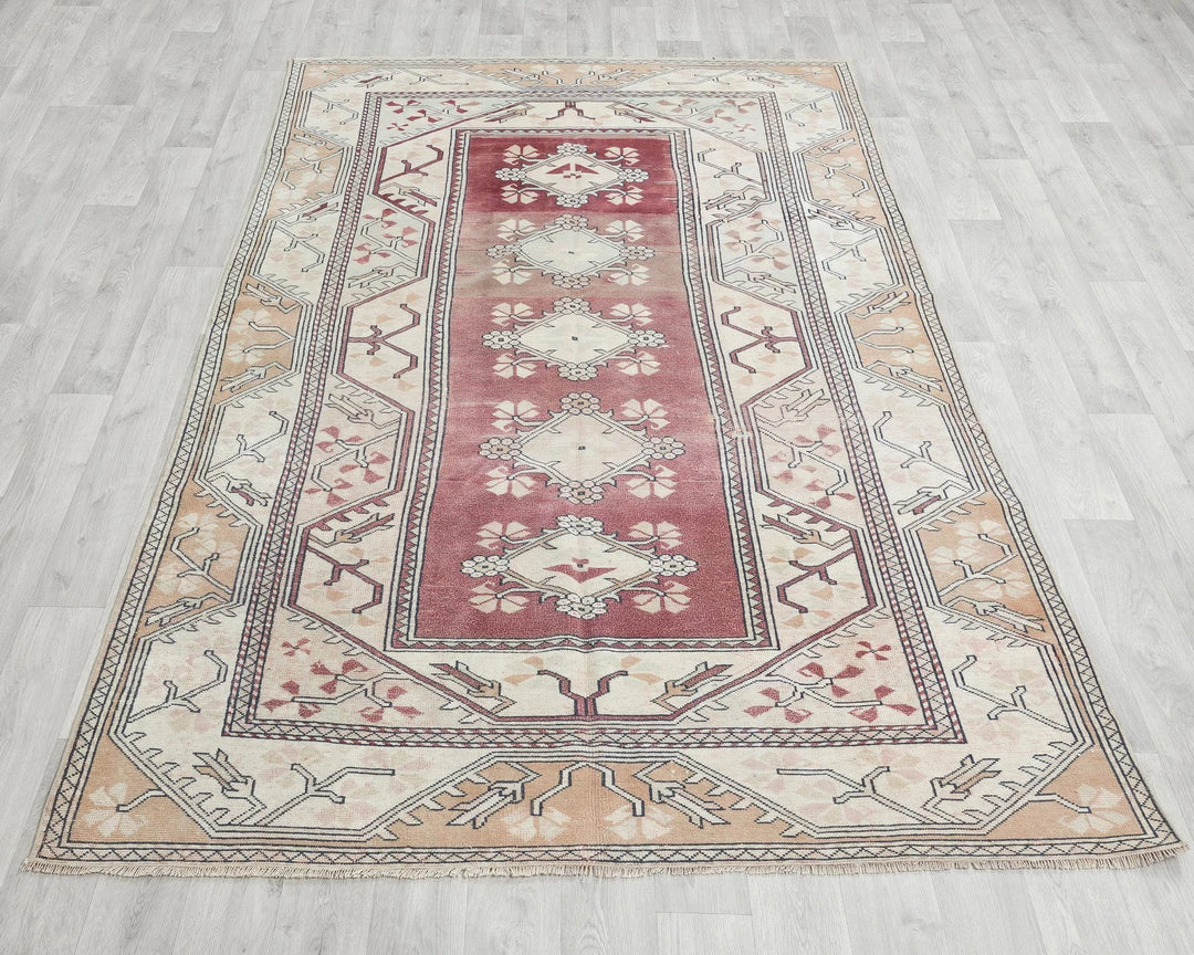 Beige Turkish Oushak Rug 5' x 8' 6" Hand-Knotted | No. VR59164