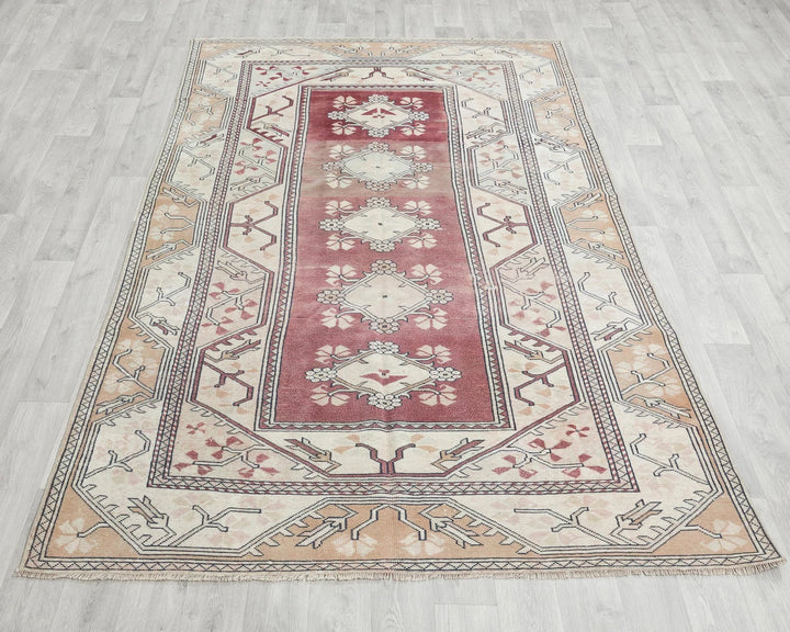 Beige Turkish Oushak Rug 5' x 8' 6" Hand-Knotted | No. VR59164