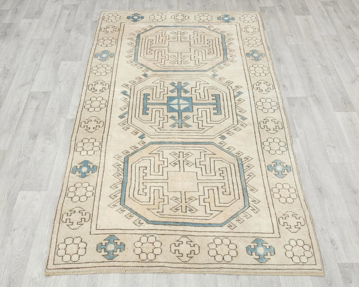 Multicolor Turkish Oushak Rug 3'11" x 6'6" Hand-Knotted | No. VR59372