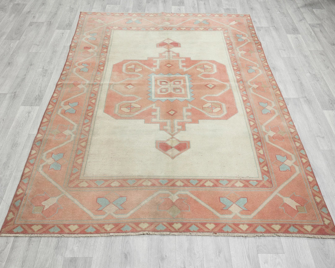Multicolor Turkish Oushak Rug 5' 1" x 7' 5" Hand-Knotted | No. VR59489