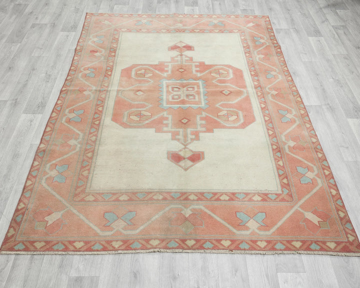 Multicolor Turkish Oushak Rug 5' 1" x 7' 5" Hand-Knotted | No. VR59489