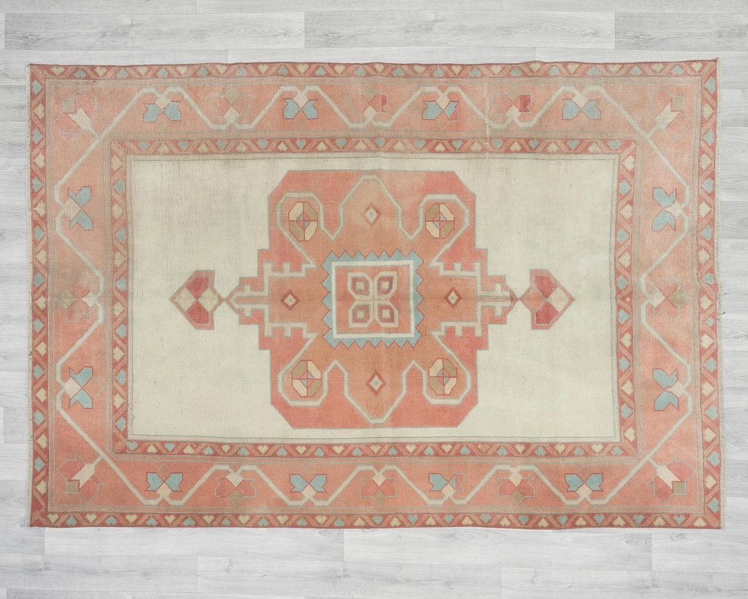 Multicolor Turkish Oushak Rug 5' 1" x 7' 5" Hand-Knotted | No. VR59489