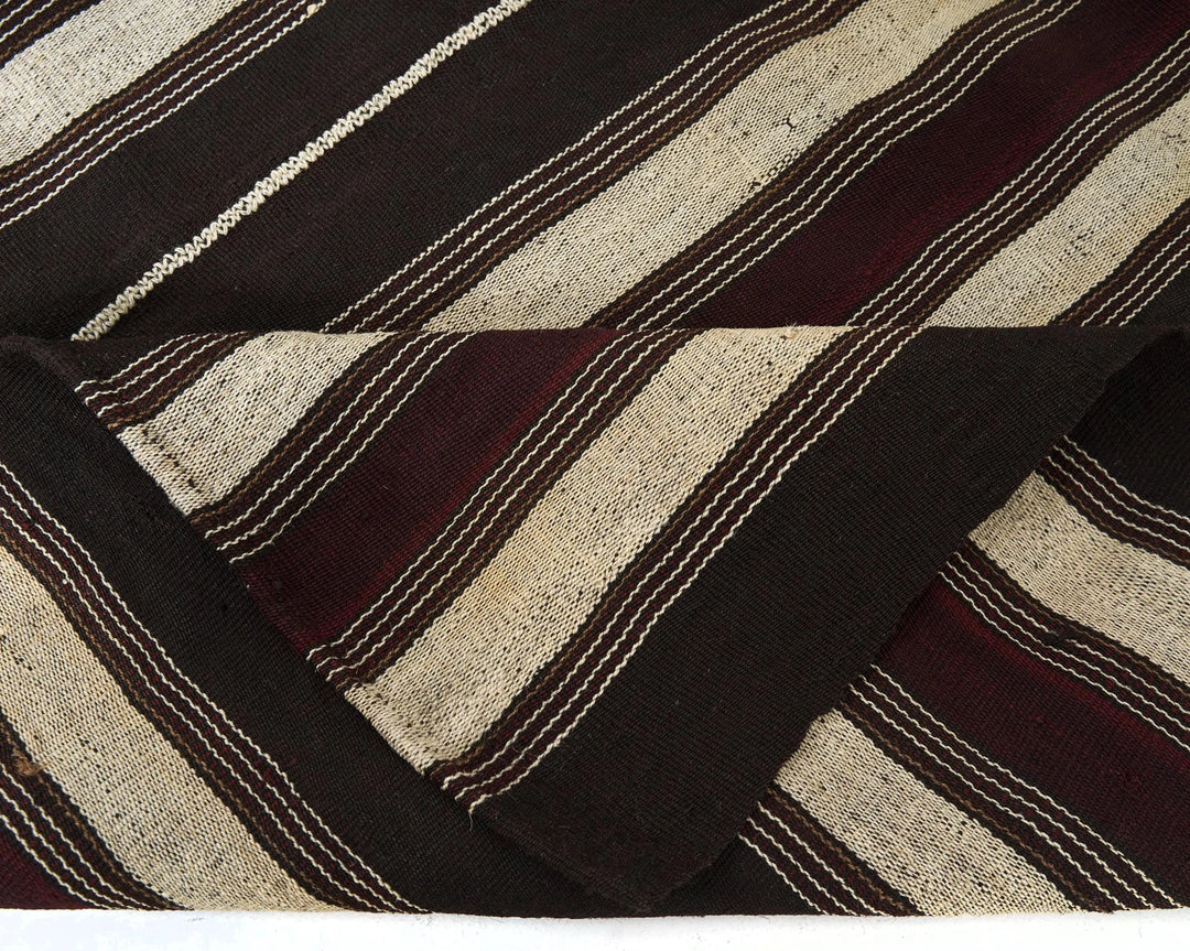 Brown Turkish Kilim Rug 6'6" x 5'3" Flat-Weave | No. VR59495