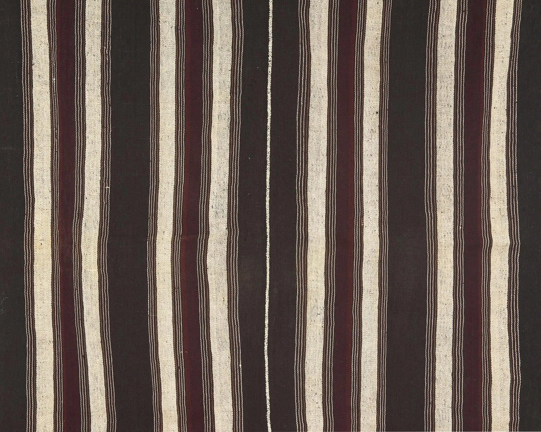 Brown Turkish Kilim Rug 6'6" x 5'3" Flat-Weave | No. VR59495