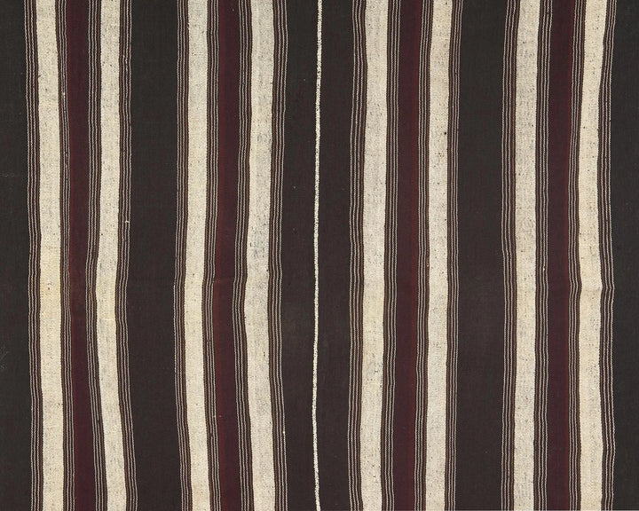 Brown Turkish Kilim Rug 6'6" x 5'3" Flat-Weave | No. VR59495