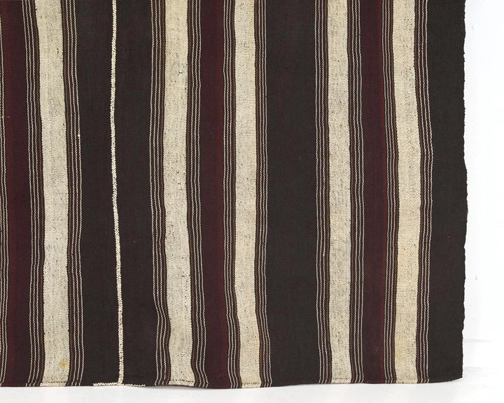 Brown Turkish Kilim Rug 6'6" x 5'3" Flat-Weave | No. VR59495