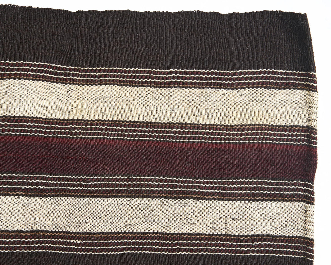 Brown Turkish Kilim Rug 6'6" x 5'3" Flat-Weave | No. VR59495