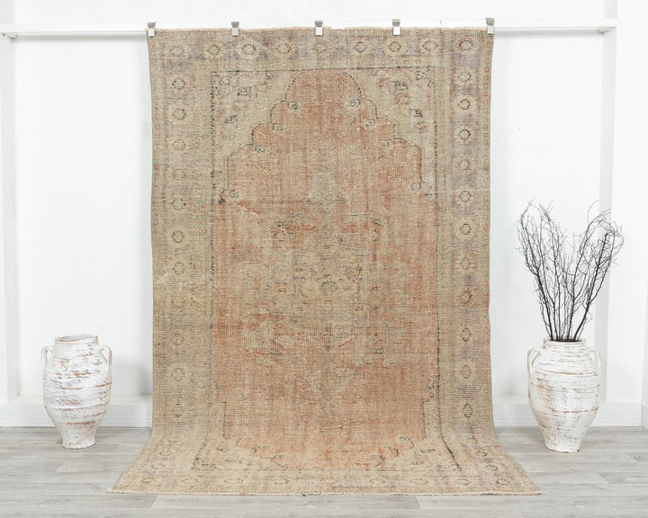 Multicolor Turkish Oushak Rug 5' 7" x 9' 2" Hand-Knotted | No. VR59569