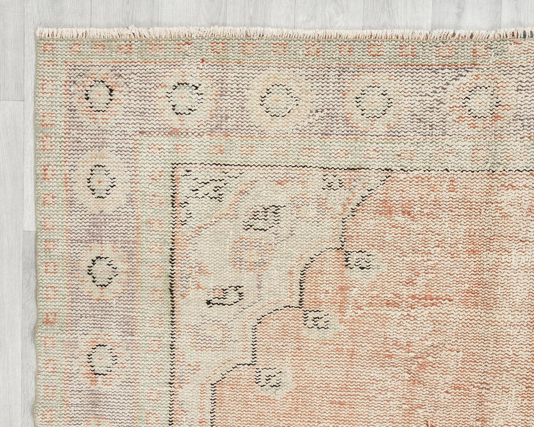 Multicolor Turkish Oushak Rug 5' 7" x 9' 2" Hand-Knotted | No. VR59569