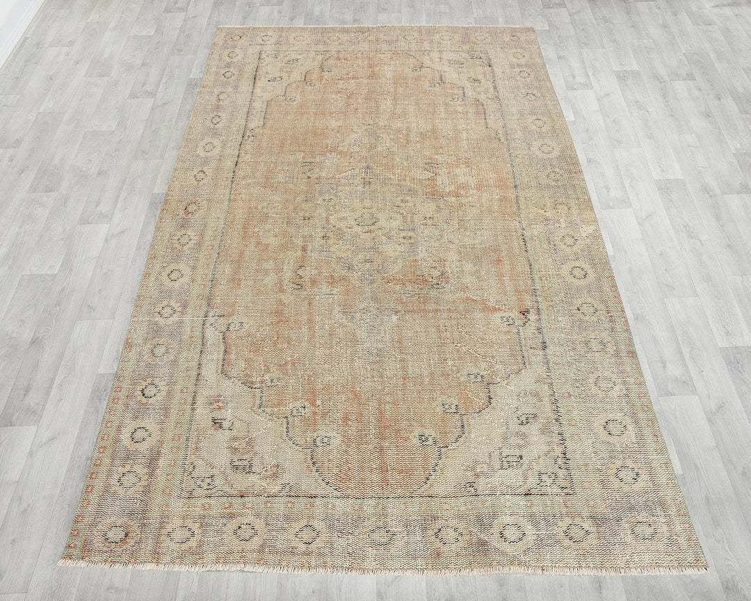 Multicolor Turkish Oushak Rug 5' 7" x 9' 2" Hand-Knotted | No. VR59569