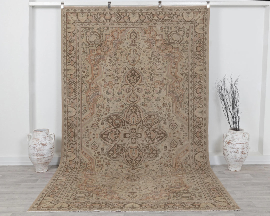 Multicolor Turkish Oushak Rug 6'5" x 9'5" Hand-Knotted | No. VR59877