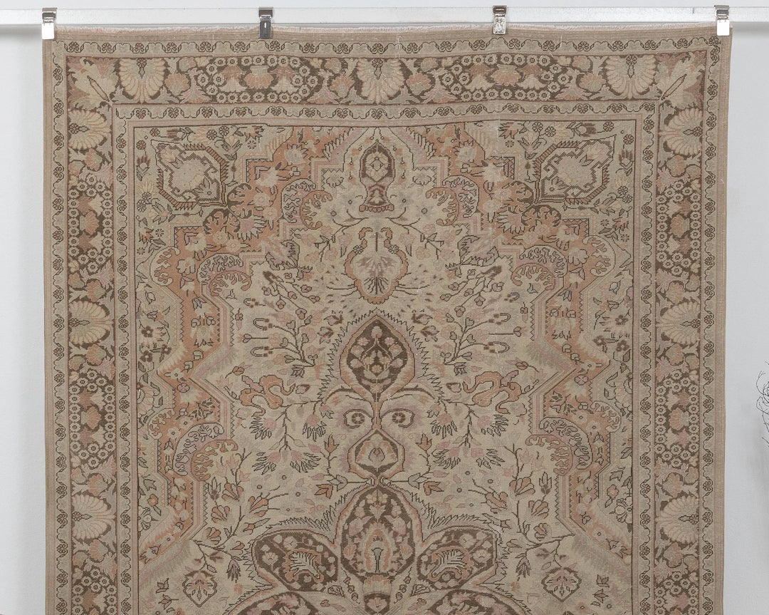 Multicolor Turkish Oushak Rug 6'5" x 9'5" Hand-Knotted | No. VR59877