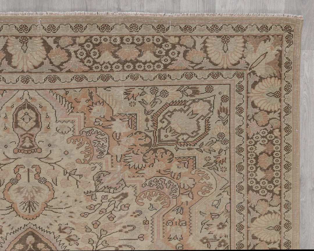 Multicolor Turkish Oushak Rug 6'5" x 9'5" Hand-Knotted | No. VR59877