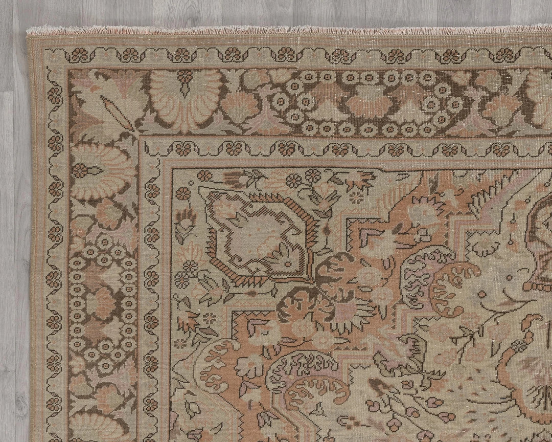 Multicolor Turkish Oushak Rug 6'5" x 9'5" Hand-Knotted | No. VR59877