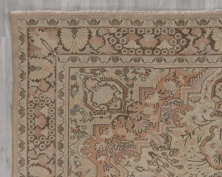 Multicolor Turkish Oushak Rug 6'5" x 9'5" Hand-Knotted | No. VR59877