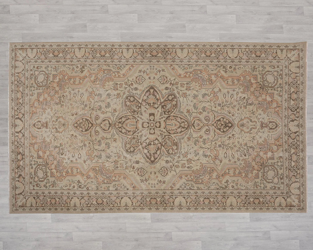 Multicolor Turkish Oushak Rug 6'5" x 9'5" Hand-Knotted | No. VR59877