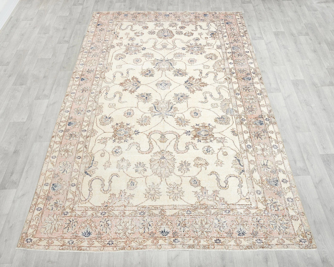 Multicolor Turkish Oushak Rug 6'11" x 10'4" Hand-Knotted | No. VR59882