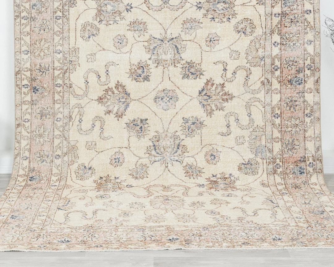 Multicolor Turkish Oushak Rug 6'11" x 10'4" Hand-Knotted | No. VR59882