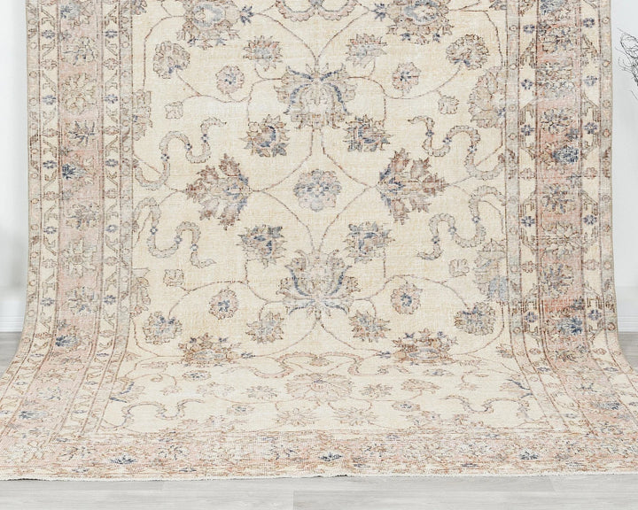 Multicolor Turkish Oushak Rug 6'11" x 10'4" Hand-Knotted | No. VR59882