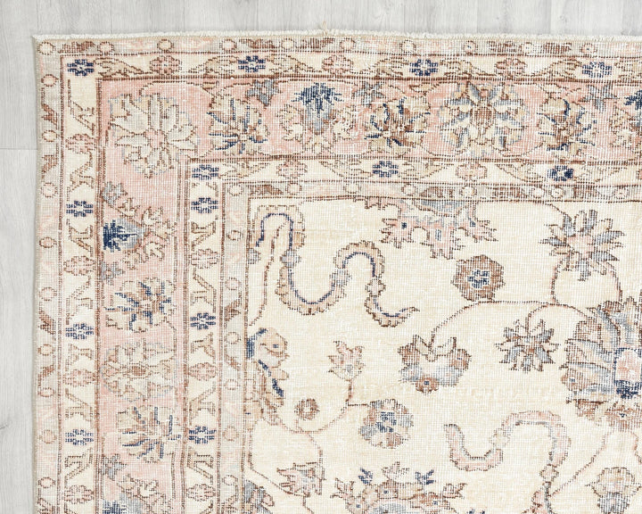 Multicolor Turkish Oushak Rug 6'11" x 10'4" Hand-Knotted | No. VR59882
