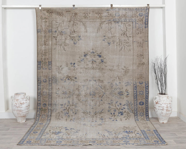 Multicolor Turkish Oushak Rug 6' 11" x 9' 10" Hand-Knotted | No. VR59939