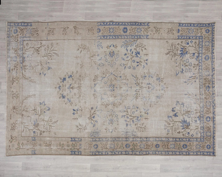 Multicolor Turkish Oushak Rug 6' 11" x 9' 10" Hand-Knotted | No. VR59939
