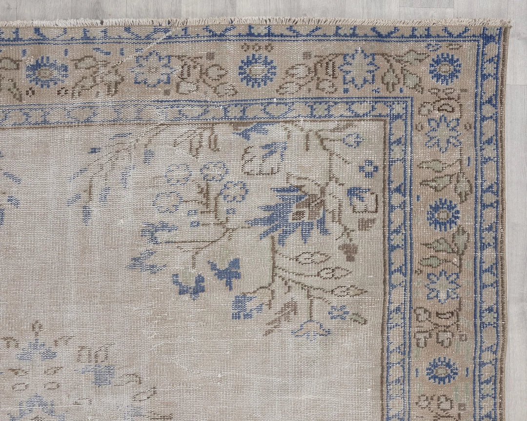Multicolor Turkish Oushak Rug 6' 11" x 9' 10" Hand-Knotted | No. VR59939