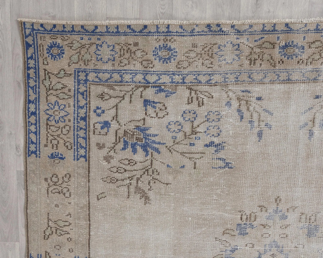Multicolor Turkish Oushak Rug 6' 11" x 9' 10" Hand-Knotted | No. VR59939