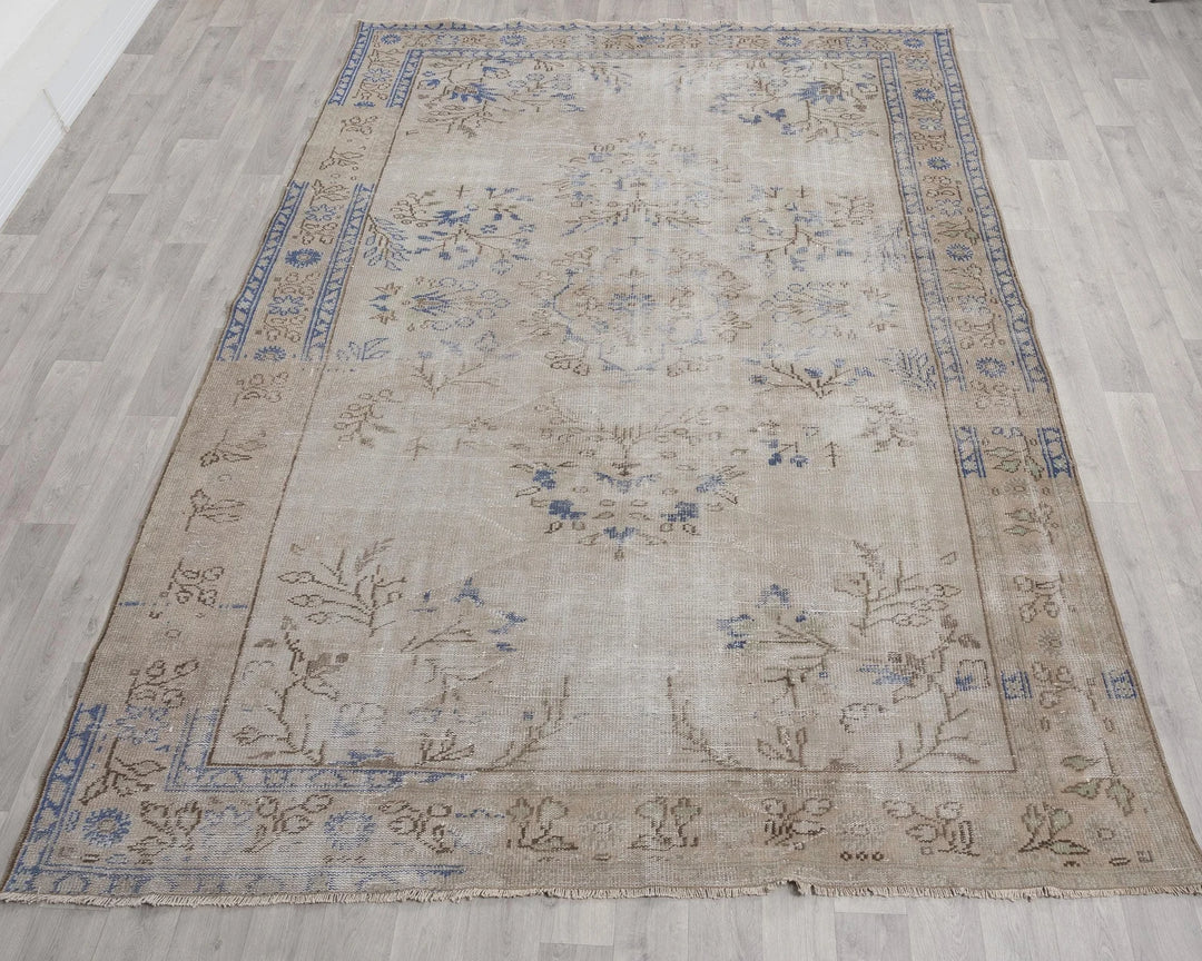 Multicolor Turkish Oushak Rug 6' 11" x 9' 10" Hand-Knotted | No. VR59939
