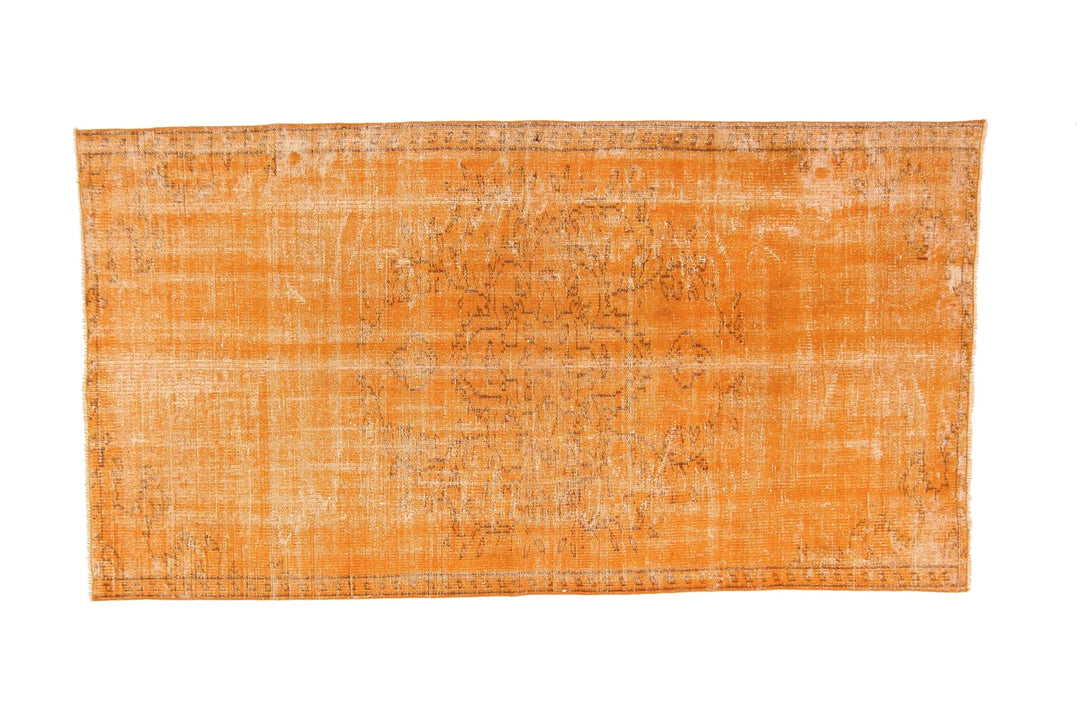 Orange Vintage Turkish Rug 3' 9" x 7' 3" | No. VR59953