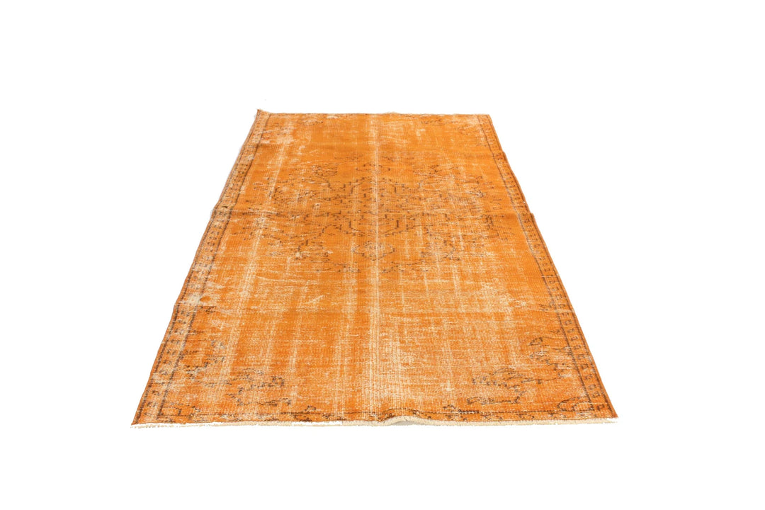 Orange Vintage Turkish Rug 3' 9" x 7' 3" | No. VR59953