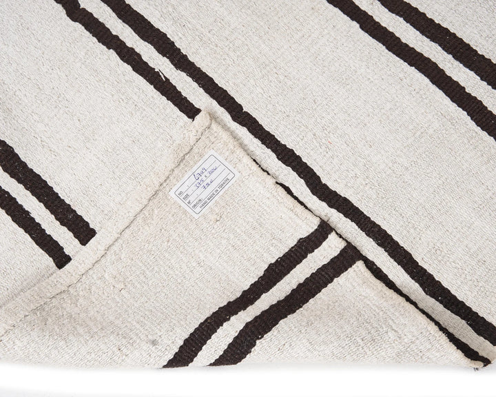 Black Turkish Kilim Rug 12' 4" x 6' 7" Flat-Weave | No. VR59976