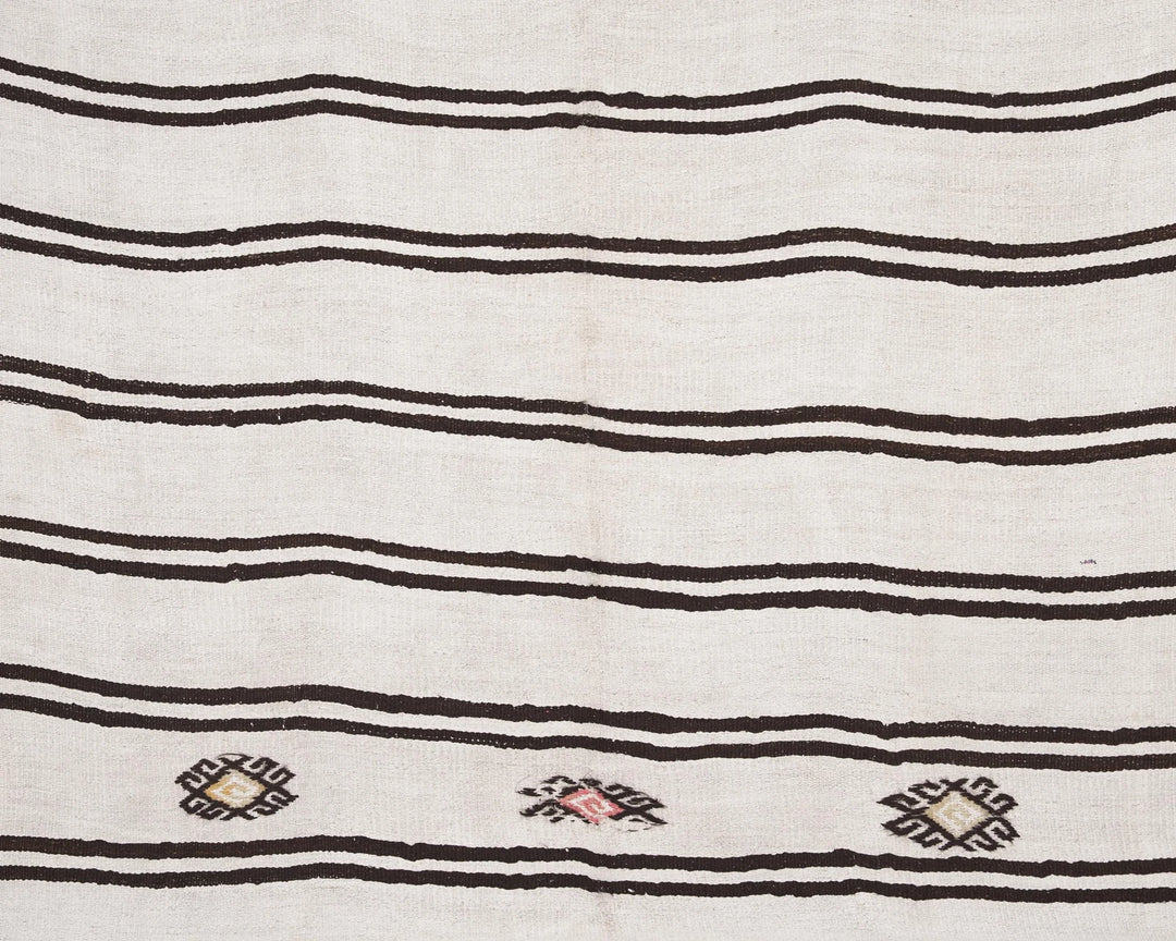 Black Turkish Kilim Rug 12' 4" x 6' 7" Flat-Weave | No. VR59976