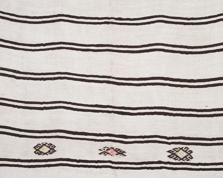 Black Turkish Kilim Rug 12' 4" x 6' 7" Flat-Weave | No. VR59976