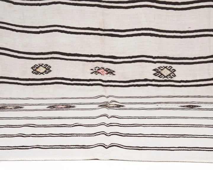 Black Turkish Kilim Rug 12' 4" x 6' 7" Flat-Weave | No. VR59976