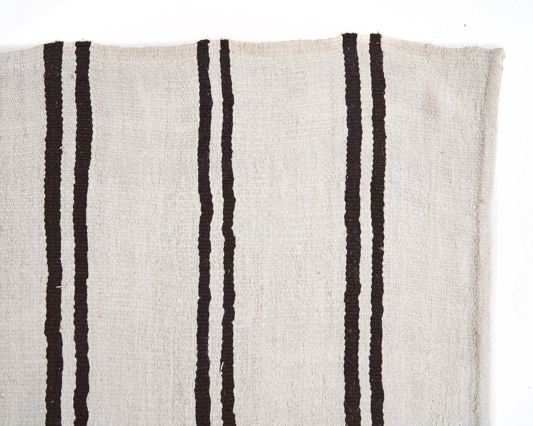Black Turkish Kilim Rug 12' 4" x 6' 7" Flat-Weave | No. VR59976