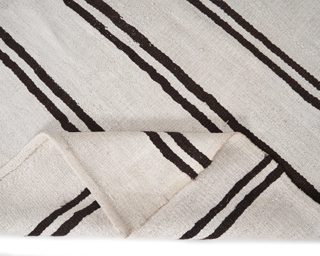 Black Turkish Kilim Rug 12' 4" x 6' 7" Flat-Weave | No. VR59976