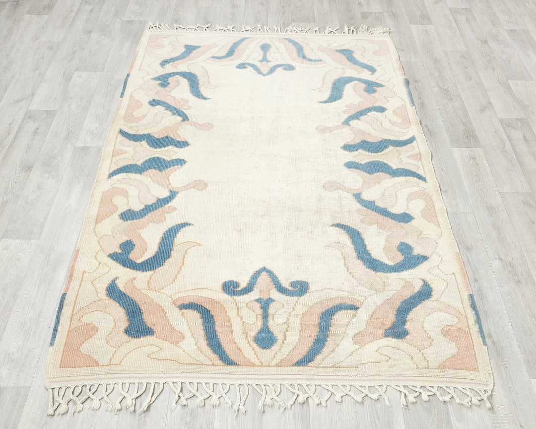 Multicolor Turkish Oushak Rug 4' 4" x 6' 2" Hand-Knotted | No. VR60204