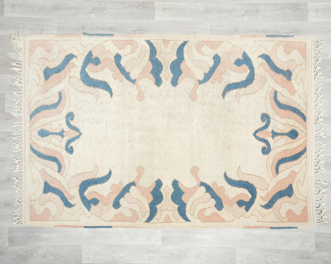 Multicolor Turkish Oushak Rug 4' 4" x 6' 2" Hand-Knotted | No. VR60204