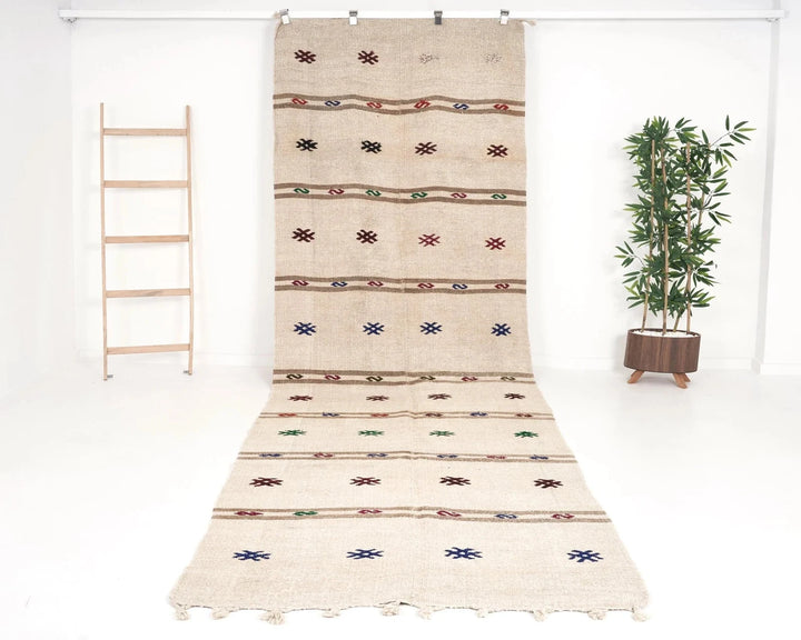 Multicolor Turkish Kilim Rug 4' x 13' 1" Flat-Weave | No. VR60287