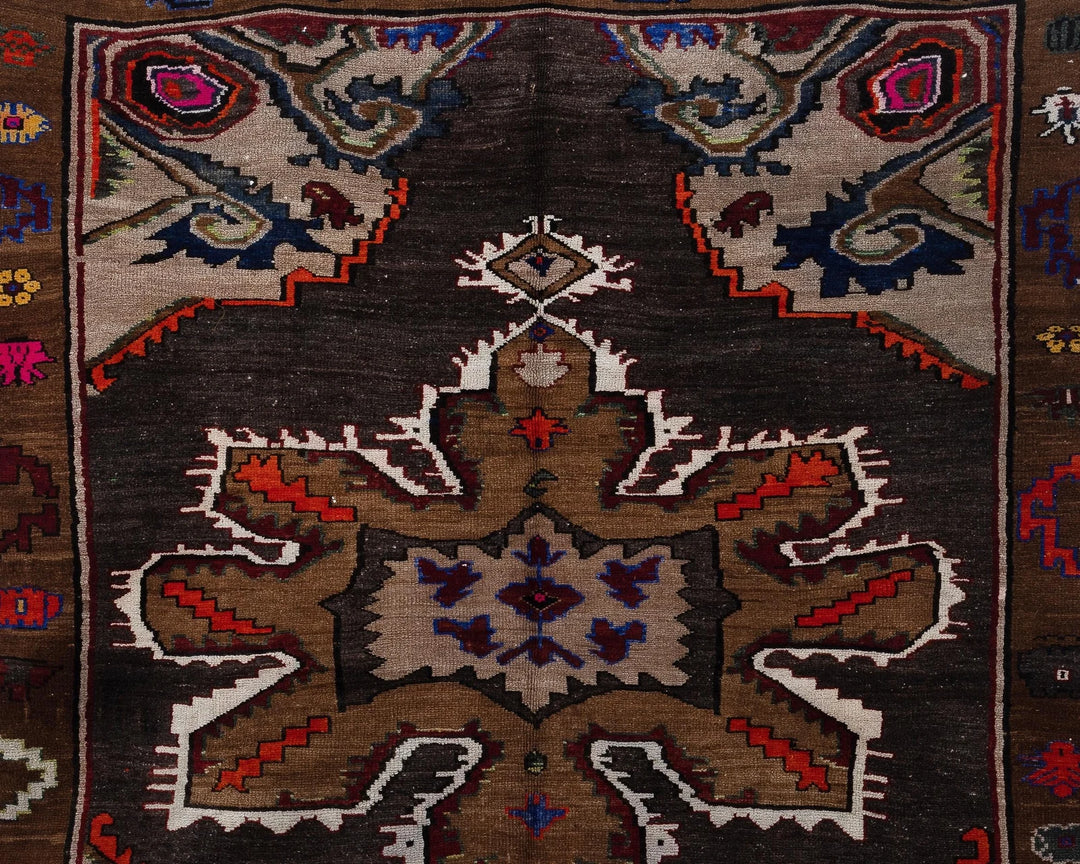 Brown Turkish Oushak Rug 6'1" x 9'2" Hand-Knotted | No. VR60337