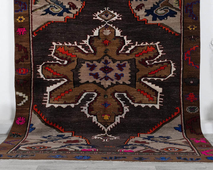 Brown Turkish Oushak Rug 6'1" x 9'2" Hand-Knotted | No. VR60337